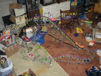 My brother's K'Nex roller coaster.  This is the center area of the basement, where people play.