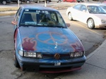 "Car Thing" - I was going to do just "Car", but someone else in Ames already did it.  I saw it about a month ago while driving a bus.  *annoyed*  Fortunately, the "mock the ricers" trend seems to be starting up - I saw another spray painted car in Ames.  Not as cool though.