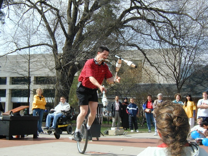 Juggling, Unicycling...  what do they have in common?  Why, the juggling & unicycling club!