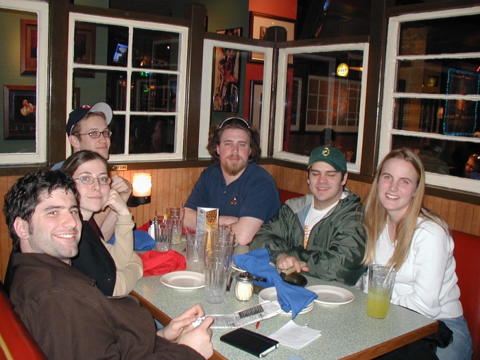 Jason, Wendy, Erik, Russ, Shannon, and Eryn at Old Chicago waiting for food.