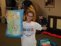 Erik, complete with his gamecube and TeleTubbies pillow.
