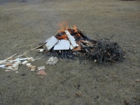 The small bonfire.