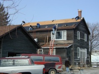 Another shot of the half-tarpaper covered roof