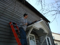 Michael at work again putting up shingles.