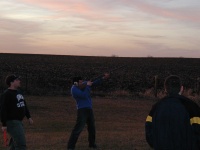Nathan with a shotgun.  It was his first time shooting.