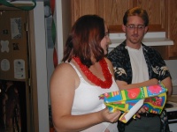 Opening presents.