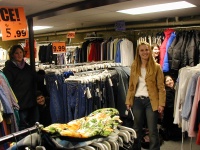 Lindsy, Jason, Eryn, Christy, and Wendy shopping at RagStock.